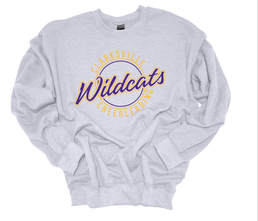 Clarksville Wildcats Cheerleading Grey Crewneck