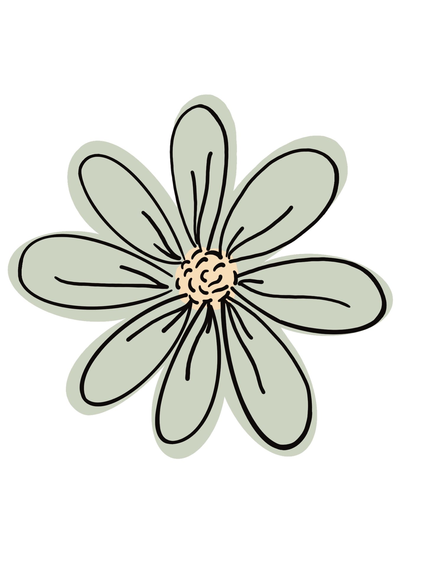 Green Flower Sticker