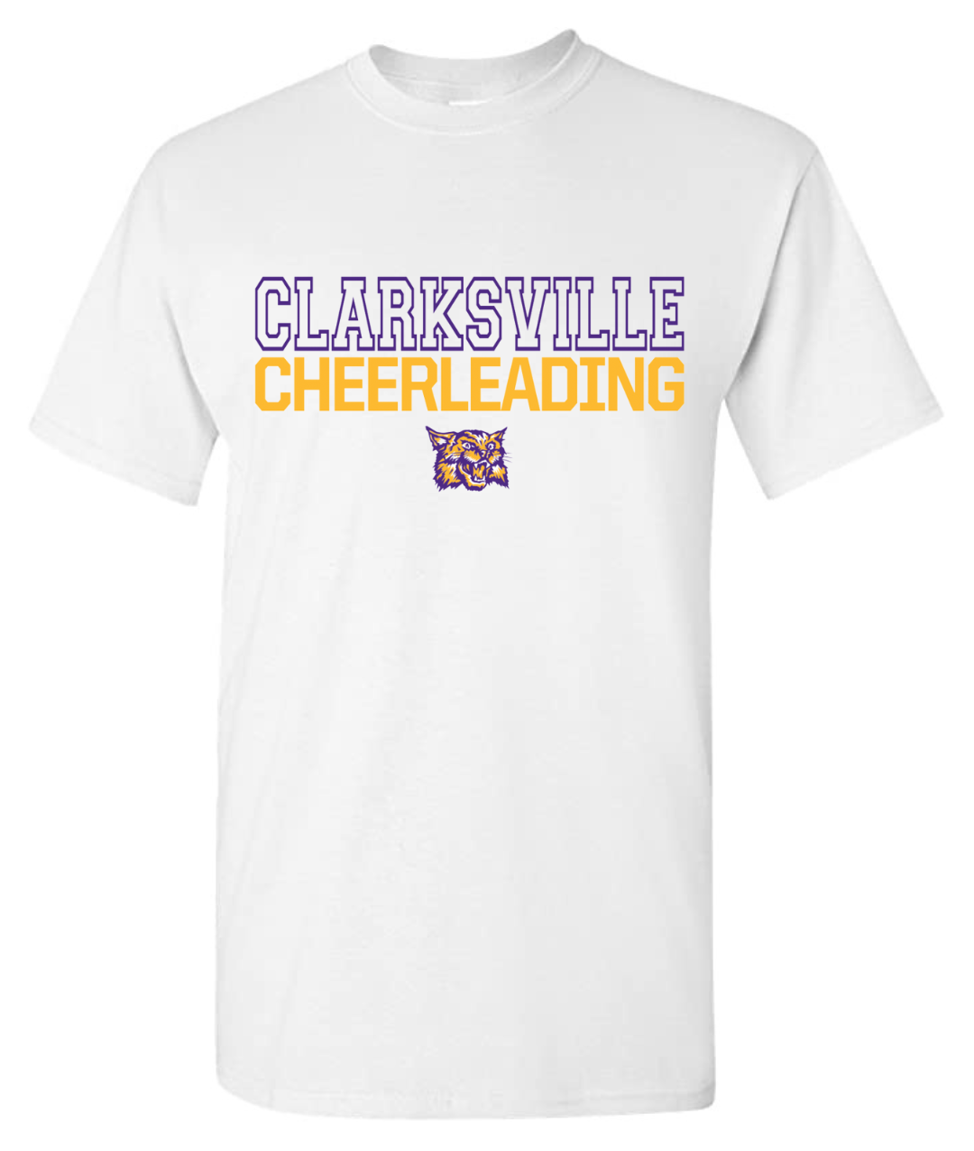 White Clarksville Cheerleading T-Shirt