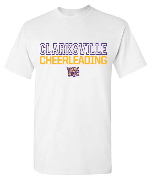 White Clarksville Cheerleading T-Shirt