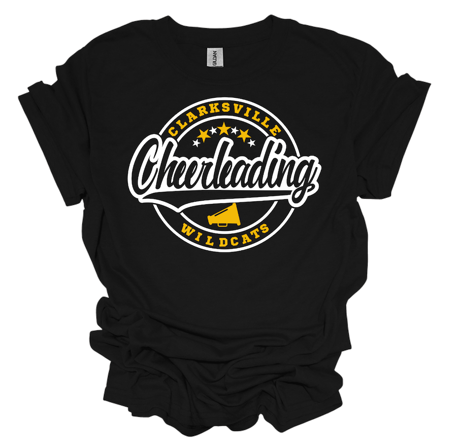 Clarksville Cheerleading Black Tee