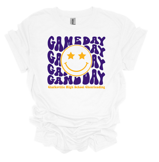 Clarksville Cheerleading Game Day White Tee