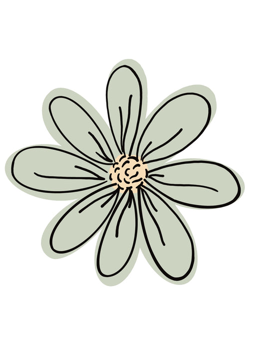 Green Flower Sticker